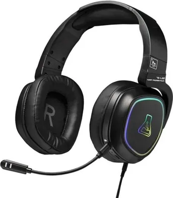 Image de Casque Gamer Sans Fil The G-Lab KORP PROMENTHIUM, Microphone, RGB, PC PS4 Xbox One, Noir