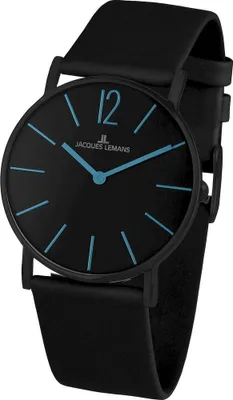 Produktbild von Jacques Lemans 1-2030F Damen Herren uni Uhr Edelstahl Leder Quarz 5Bar