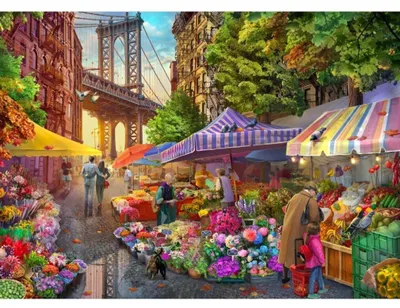 Produktbild von Bluebird Puzzle Legespiel Flower Market Brooklyn - 500 Teile