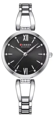 Produktbild von CURREN Damenarmbanduhr Silber Schwarz mit Edelstahlarmband KP41619
