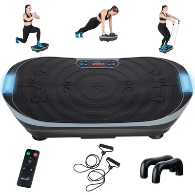 Produktbild von Skandika Vibrationsplatte V2 | Trainingsgriffe und Trainingsbänder, Oszillierende Vibration, Curved Design, leiser Motor, 99 Stufen, LCD-Bildschirm