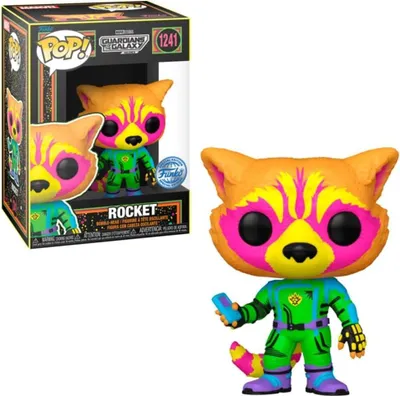 Produktbild von Funko Pop! Marvel Guardians of the Galaxy - Rocket #1241 (Blacklight) Exclusive