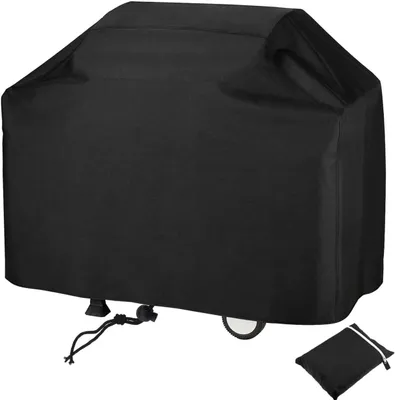 Produktbild von Grillabdeckung, Grillschutzplane, winddicht/UV-beständig/wasserdicht/staubdicht, 145 x 61 x 117 cm, Schwarz
