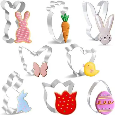 Immagine prodotto di Set di 8 formine per dolci "Osterplatz", acciaio inossidabile, per decorare torte e pasticcini, 8 pezzi, piccole