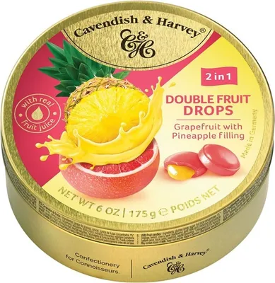 Produktbild von Cavendish & Harvey Double Fruit Drops Grapefruit with Pineapple Filling 175g