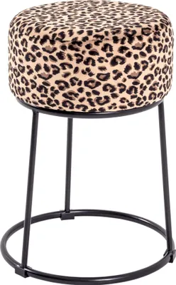 Produktbild von HAKU Sitzhocker Motiv, schwarz - MDF, Metall, Textilgewebe, B/H/T: 30x46x30 cm