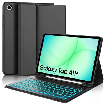 Produktbild von Hülle mit für Galaxy Tab A11 Plus 2025 für Teblet A9 A11 Plus Magnetisch Abnehmbarer Keyboard Galaxy Tab A11+ A9+ Schwarz Beleuchtung 11 Zoll Beleuchtung