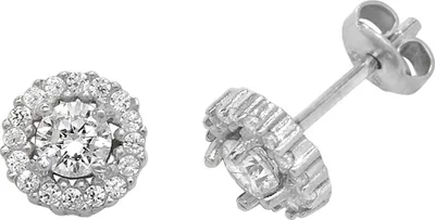 Image de Boucles d'Oreilles Femme Argent fin 925 avec Oxyde de Zirconium - 7mm*7mm; TRS22516