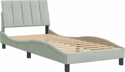 Obrázok produktu pre Rám postele bez matraca Hanko bledosivý 90x200 cm zamat