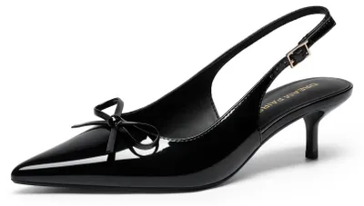 Produktbild von DREAM PAIRS Slingback Schuhe mit Kitten Heels,Schwarz-Pat,38 – Größe 38 EU, Schwarz Pat