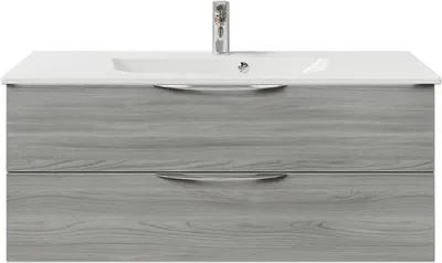 Produktbild von Pelipal Badmöbel-Set Sunline 300 BxHxT 117 x 49,9 x 48 cm Frontfarbe grau Badmöbel-Set mit Waschtisch Mineralmarmor