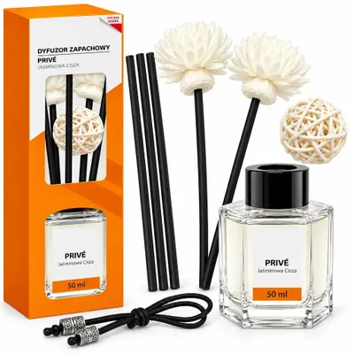 Produktbild von Raumduft Diffuser Duftstäbchen Jasmin Raumduftspender 50 ml Duftdiffuser mit Deko Jasminruhe