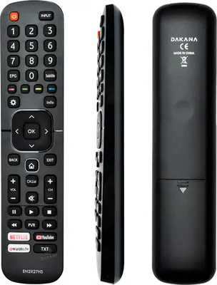 Three views of a black remote control against a white background.