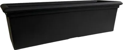 Produktbild von GARDEN ITALIA POTS Glatter Übertopf OGBL, Seite 50 cm, Höhe 18 cm, hergestellt in Italien, Übertopf aus Kunstharz, Farbe Schwarz – frostbeständig – stoßfest – leicht, 50