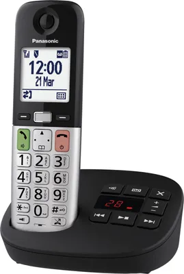 Image de Panasonic KX-TGU430EXB Téléphone DECT avec grand écran/clavier - Noir/Argent