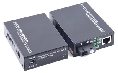 Produktbild von Glasfaser-Medienkonverter, Einzelmodus, 3 km Übertragungsdistanz, EU-Strom