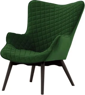 Image de Fauteuil à oreilles avec coutures Ducan Velvet-Velluto 10-Noir
