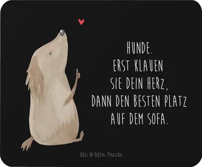 Produktbild von Mr. & Mrs. Panda Mauspad Hund Liebe - Schwarz - Geschenk, Sprüche, Hunde, mausteppich, Mousepad, Herz, Mouse Pad, pc, mousematte