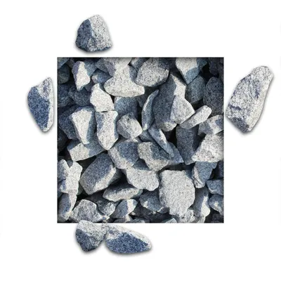 Produktbild von 25 kg Granitsplitt Hellgrau Gartensplitt Ziersplitt Deko Granit Dekoration Splitt Körnung 32/56 mm