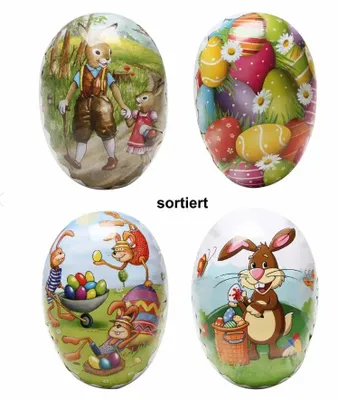 Produktbild von Füllei Ostermotive mehrfarbig 9cm Karton 4fach sortiert
