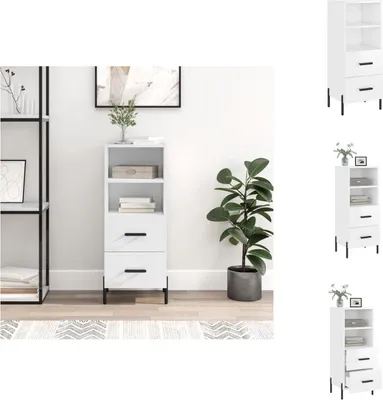 Image de vidaXL Sideboard Blanc brillant 34,5x34x90 cm Bois composite - Sideboards