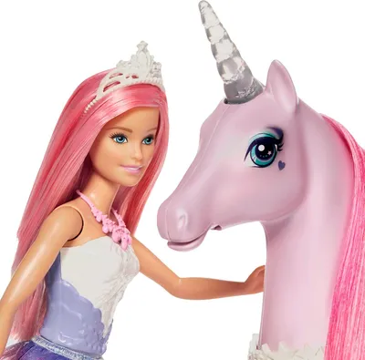 Produktbild von Barbie Dreamtopia Magisches Zauberlicht Einhorn mit Puppe, Licht & Geräuschen