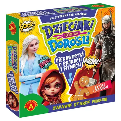 Zdjęcie produktu dla Gra karciana Dzieciaki kontra Dorośli Alexander ciekawostki o bajkach i filmach