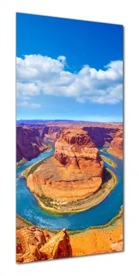 Produktbild von Wallario selbstklebende Duschrückwand 80 x 190 cm mit Motiv Hufeisenförmiger Mäander des Colorado River - Wandverkleidung mit Hochglanzlaminat in Glasoptik