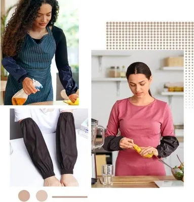 Produktbild von Wasserdichte Armbewegungen - Oelbeständige Armbekleidungen - Wiederverwendbare Überhandschuhe - Lederreinigungszubehör - Für Frauen - Kochen und Geschirrspülen