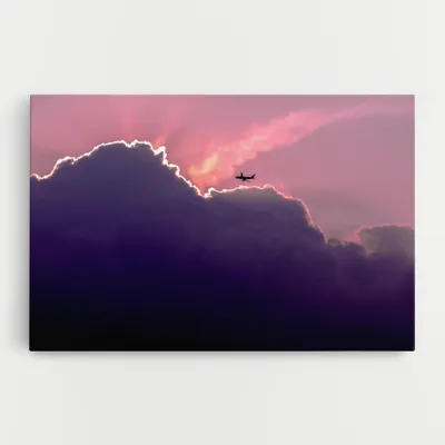 Produktbild von ARTHUB® Leinwandbild 50x70 cm, Big Purple Cloud | Wohnzimmerdekoration, Hängende Bilder, Wanddekoration, Heimdekoration, Landschaften, Wolken