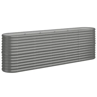 Image de vidaXL Lit surélevé Acier revêtu par poudre 224x40x68 cm Gris
