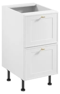 Image de Armoire de cuisine moderne Armoire basse Armoire 2 tiroirs Blanc Meubles de cuisine