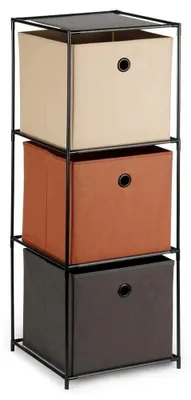 Image de Étagère de rangement avec bacs - Étagère en métal - 34,5 x 34,5 x 100 cm - Pour petits objets