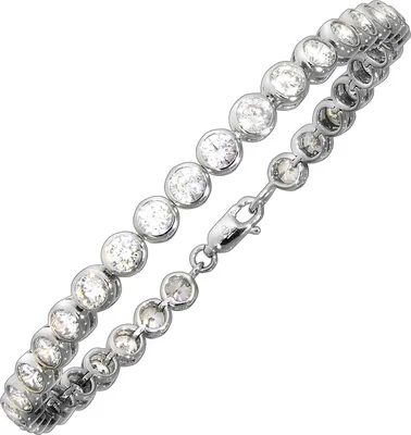 Produktbild von Armband 925/- Sterling Silber rhodiniert 19,5 cm Zirkonia