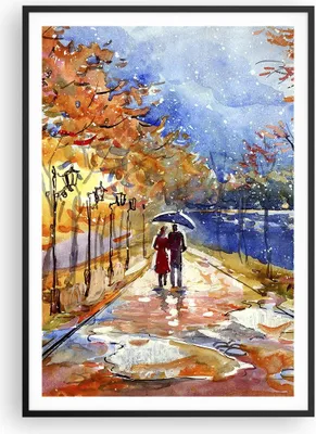 Produktbild von Gerahmtes Poster - Schwarzer Rahmen - Park Paar Baum - 70x100 cm - Wand Bild - Wanddeko - Wandbilder - Kunstposter - Wandposter - Bilderrahmen - Bilder - Kunstdruck - Wandbild - P2BPA70x100-3557