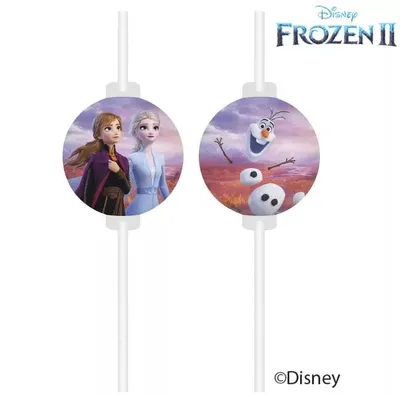 Produktbild von Frozen 2-Trinkhalme Tischdekoration 4 Stück bunt - Einheitsgröße
