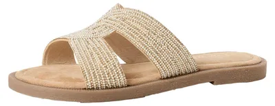 Image de Tamaris, mules plates pour femmes, en cuir, couleur beige, taille 37 (UE)