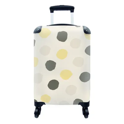 Produktbild von MuchoWow® Koffer Handgepäck Trolley Rollkoffer Kleine Reisekoffer mit 4 Rollen - Tupfen - Pastell - Muster - Cabin Size < 55x40x23 cm & 55x40x20 cm - Fotokoffer - Kabinenkoffer - Boardgepäck - Reise-Box - Reisekoffer - Reisegepäck - Koffer mit Bild - Trolley für Kinder