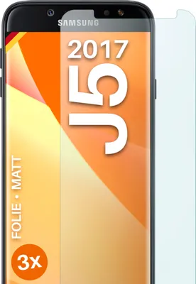 Produktbild von moex® 3x Schutzfolie kompatibel mit Samsung Galaxy J5 (2017) - Displayschutzfolie Anti Reflex Folie, Matt