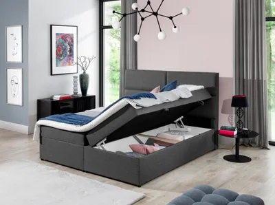 Produktbild von Designer Bett Chesterfield Textil Hotel Betten Doppel Schlafzimmer Luxus 180x200