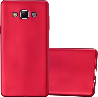 Produktbild von Cadorabo Schutzhülle für Samsung Galaxy A7 2015 Hülle in Rot Handyhülle TPU Silikon Etui Cover Case