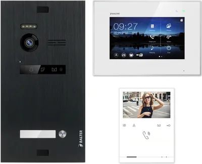 Produktbild von BALTER EVO Schwarz 2-Draht BUS 4.3" Quick + 7" LCD WiFi Video Türsprechanlage Set für 1 Familienhaus