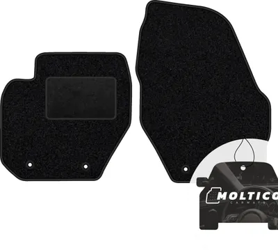 Produktbild von moto-MOLTICO Vorne Fußmatten Auto Velours Autoteppiche Schwarz Automatten Set 2-teilig passend für Volvo S60 II V60 2010–2018