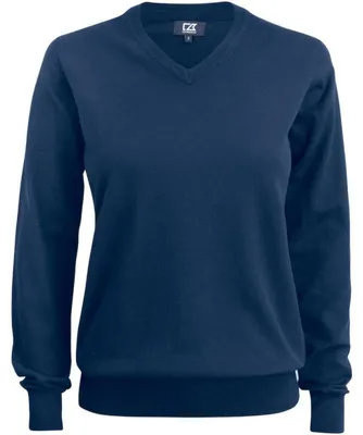 Immagine prodotto di Cutter & Buck - Felpa da donna "Oakville", scollatura a V, modello ET733 (taglia L), colore blu navy scuro