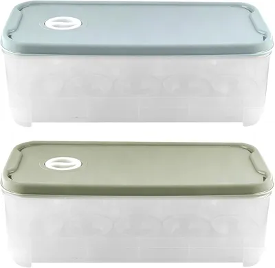 Produktbild von Eieraufbewahrungsbox 10 Eier, 2 Stück, mit Deckel, Kunststoff, für Küche, transparent