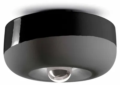 Produktbild von Deckenleuchte Vintage Decò Bellota Keramik Schwarz Holzkohle 1 Licht E27