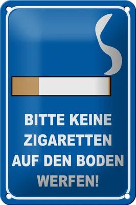 Produktbild von Blechschild Hinweis 12x18cm bitte keine Zigaretten