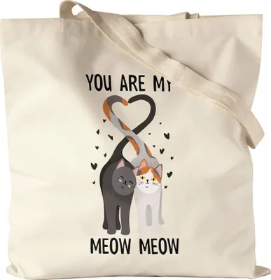 Produktbild von You Are My Meow Meow Jutebeutel Partnerin Partner Katzenbesitzer Valentinstag