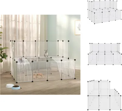 Zdjęcie produktu dla vidaXL Klatka dla małych zwierząt przezroczysta 143x107x93 cm PP i stal - Siedliska i wybiegi dla małych zwierząt