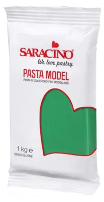 Image de Pâte à sucre verte, idéale pour le modelage, 1 kg, marque Saracino
